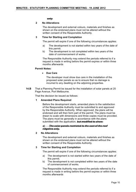 Minutes of Statutory Planning Committee - 19 ... - City of Port Phillip