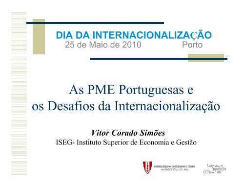 As PME Portuguesas e os Desafios da InternacionalizaÃ§Ã£o