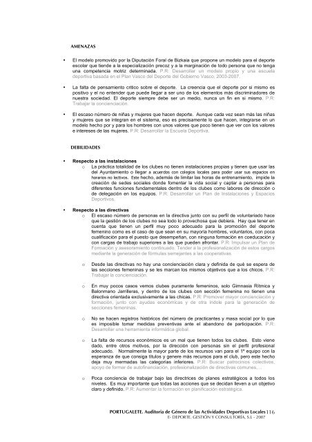 AuditorÃ­a de GÃ©nero de las Actividades Deportivas ... - Portuigualdad