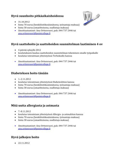 SOSIAALI- JA TERVEYSALAN KOULUTUKSIA VUONNA ... - Porvoo