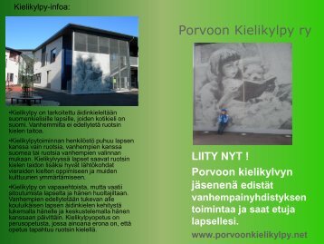 Porvoon kielikylpy, esite