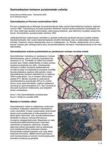 Gammelbackan metsÃ¤n vaiheita - Porvoo