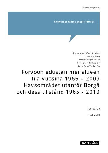 Raportti Porvoon edustan merialueen tila vuosina 1965-2009 (pdf, 4 ...