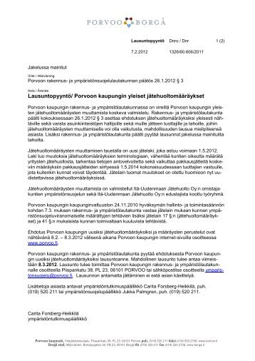 Porvoon kaupunki/ katuosasto