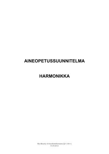 AINEOPETUSSUUNNITELMA HARMONIKKA - Porvoo