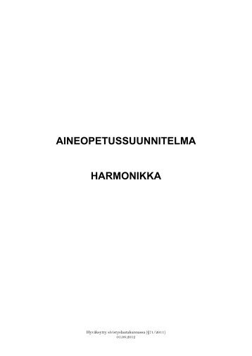 AINEOPETUSSUUNNITELMA HARMONIKKA - Porvoo