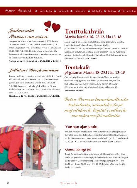 Porvoon ja Loviisan joulu 2010 â lehti