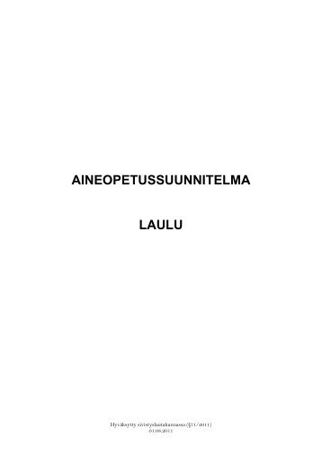 AINEOPETUSSUUNNITELMA LAULU - Porvoo