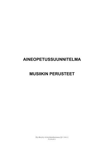 AINEOPETUSSUUNNITELMA MUSIIKIN PERUSTEET - Porvoo