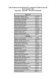 Lista de alunos que participarão da cerimônia de ... - Pós-Graduação