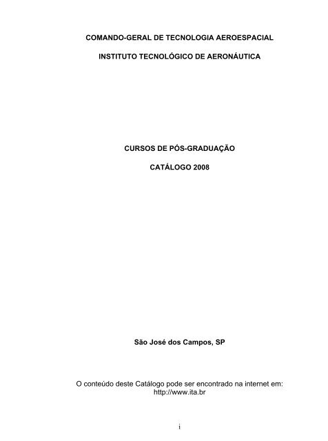 Catálogo 2008 - Pós-Graduação - ITA