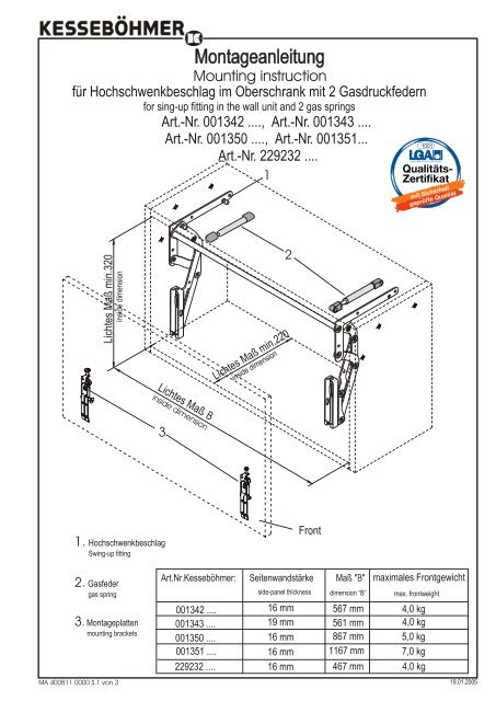 Montageanleitung - Quincaillerie LBA Thivel