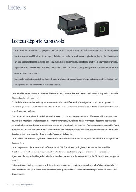 Catalogue Kaba Evolo - Courant faible et automatismes