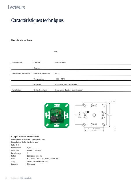 Catalogue Kaba Evolo - Courant faible et automatismes