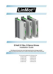 E1400 Servo Controller Installation Guide - LinMot