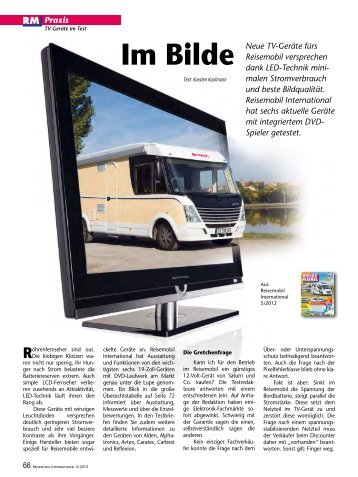 Artikel aus Reisemobil International 5/2012 - Alphatronics