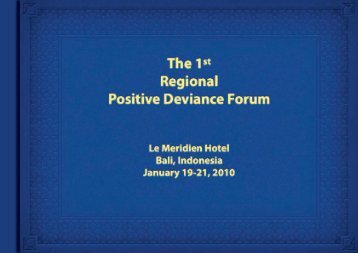 First Regional Positive Deviance Forum: Bali, Indonesia