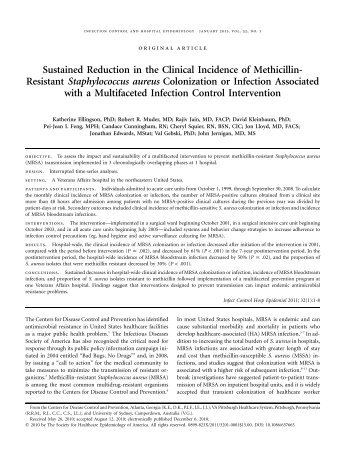 Sustained Reduction in the Clinical Incidence of ... - Positive Deviance