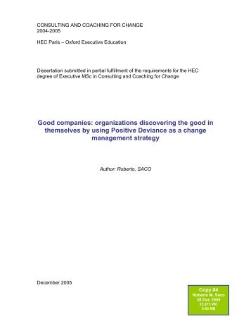 Good companies - Positive Deviance Initiative