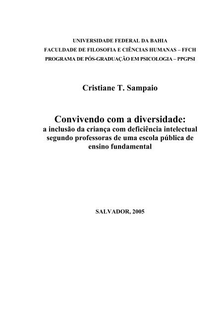 Convivendo com a diversidade: - Programa de PÃ³s-GraduaÃ§Ã£o em ...