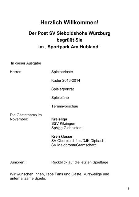 Saison 2013 / 2014 - Post SV Sieboldshöhe Würzburg