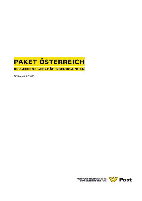 AGB - Paket Ãsterreich - Ãsterreichische Post AG