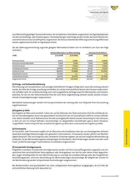 GeschÃ¤ftsbericht 2009 - Ãsterreichische Post AG