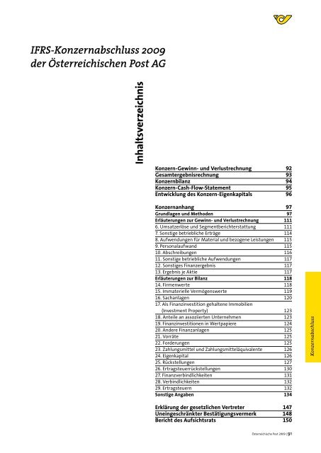 GeschÃ¤ftsbericht 2009 - Ãsterreichische Post AG