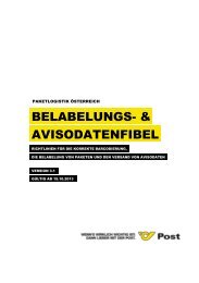 Belabelungsfibel und Avisodatenfibel - Österreichische Post AG