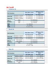 3G Tariff