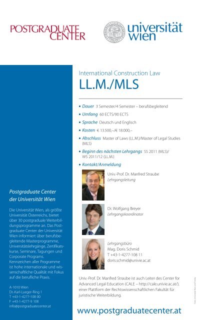LL.M ., M LS - Postgraduate Center