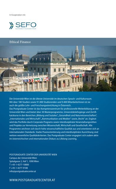Ethical Finance - Postgraduate Center