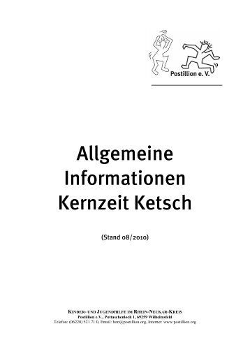 Allgemeine Informationen Kernzeit Ketsch - Postillion eV