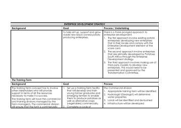 ENTERPRISE DEVELOPMENT STRATEGY - Potatoes South Africa