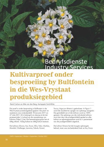 Wes-Vrystaat kultivarproef besproeiing Bultfontein 2011