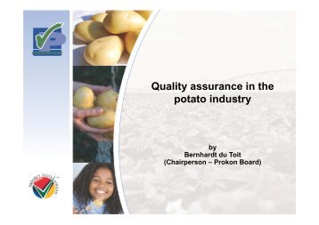 Quality assurance in the potato industry - Potatoes South Africa