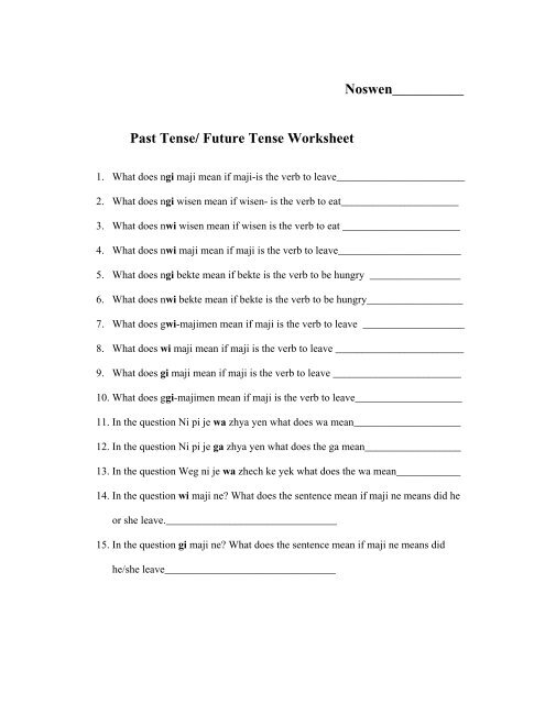 Past Present And Future Tense Worksheets Worksheets For Kindergarten