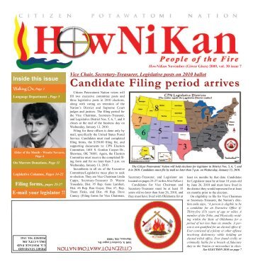 November 2009 - Citizen Potawatomi Nation