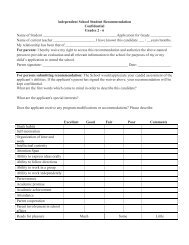 Grade 2 - 6 Recommendation Form 2014-15 - Potomac School