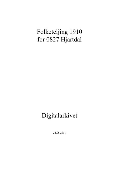 Folketeljingar i Noreg - Telemarkskilder