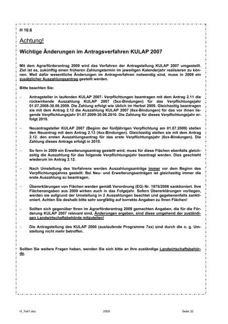 Hinweise zum Antrag auf AgrarfÃ¶rderung 2009 - Landkreis Potsdam ...