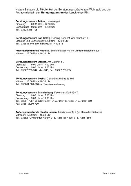 Informationsblatt - Landkreis Potsdam-Mittelmark