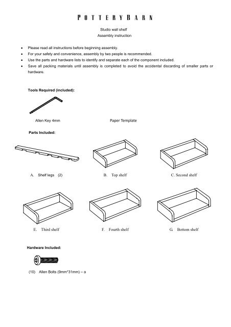 Paper Template - Pottery Barn