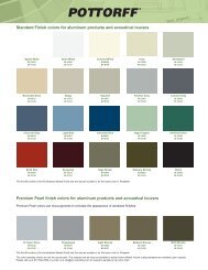 Standard Finish colors for aluminum products and ... - Pottorff