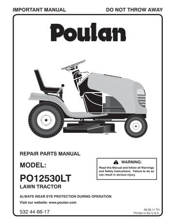 IPL, POULAN, PO12530LT, 2011-09, 532446617, NAen ...