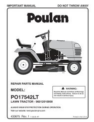 ipl, po17542lt, 2009-11, tractors/ride mower, 96012010000 - Poulan