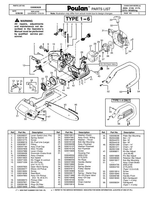 Fuel poulan diagram chainsaw 2250 line Poulan 2055