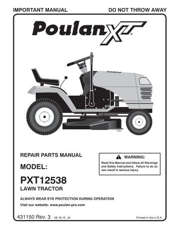 IPL, POULAN, PXT12538, 2010-10, 532431150R3, NAen ...