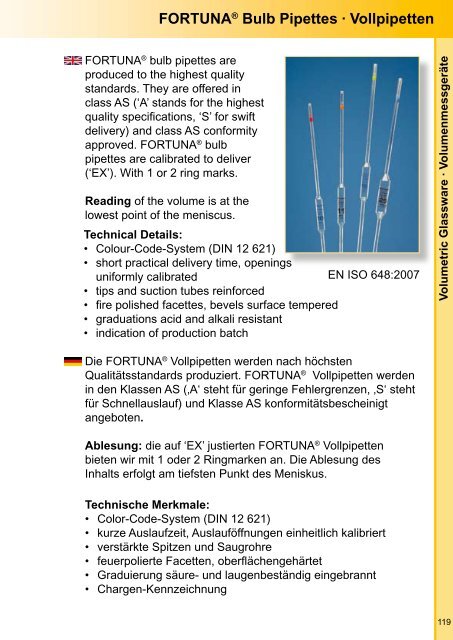 FORTUNAÂ® Bulb Pipettes Â· Vollpipetten - Poulten - Graf