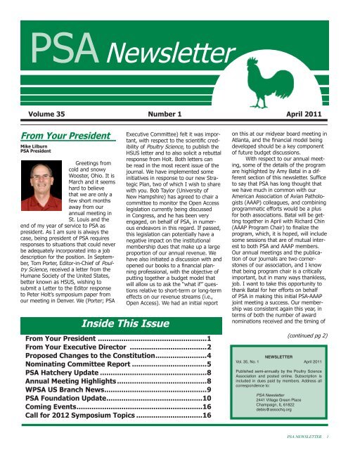 April - Poultry Science Association